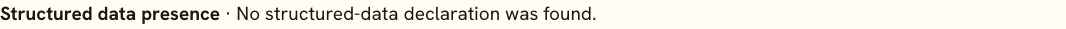 On-Page SEO Checker finding that no JSON-LD, Microdata, or RDFa structured data was found.