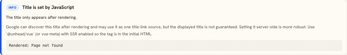 Title only appears after rendering finding.